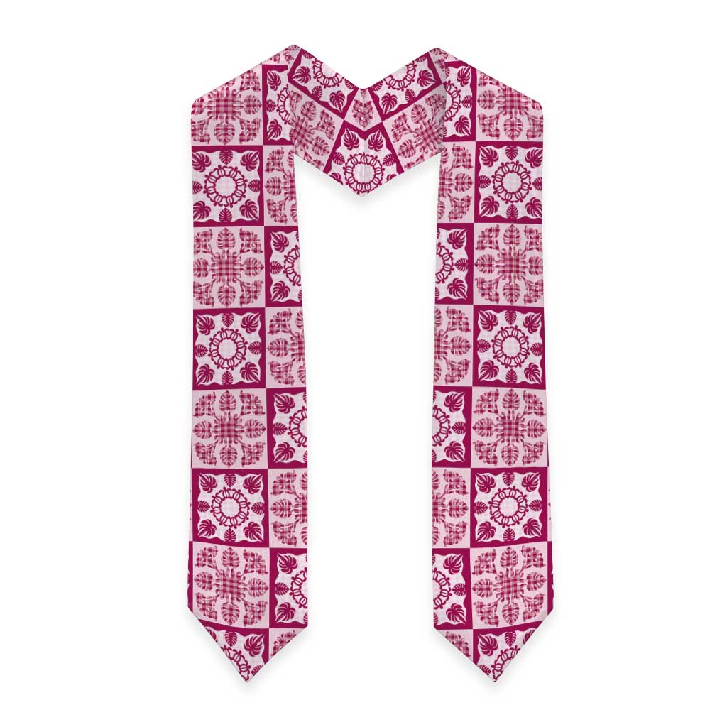 Akala Palaka Quilt Hawaii Graduation Stole Hawaiian Tropical Monstera Sea Turtle LT14 - Polynesian Pride