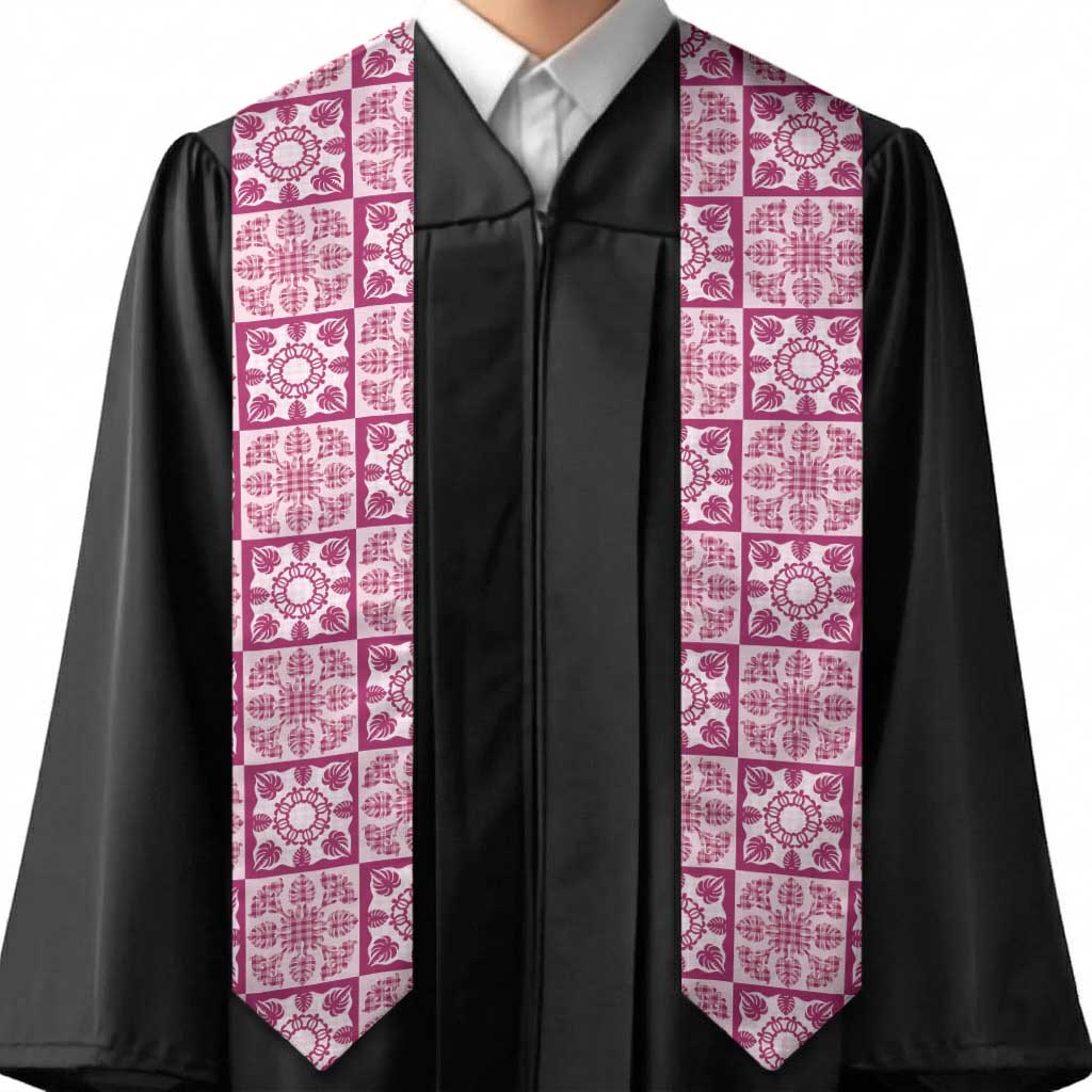 Akala Palaka Quilt Hawaii Graduation Stole Hawaiian Tropical Monstera Sea Turtle LT14 - Polynesian Pride