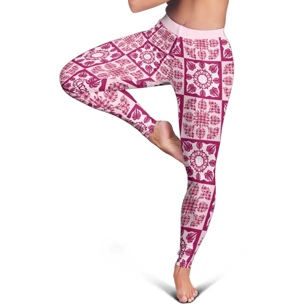 Akala Palaka Quilt Hawaii Leggings Hawaiian Tropical Monstera Sea Turtle