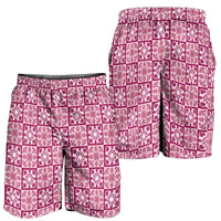 Akala Palaka Quilt Hawaii Shorts for Men Hawaiian Tropical Monstera Sea Turtle LT14 - Polynesian Pride