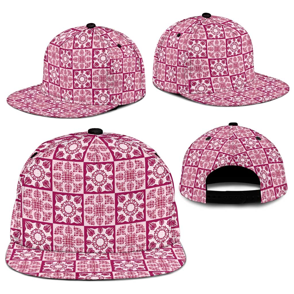 Akala Palaka Quilt Hawaii Snapback Cap Hawaiian Tropical Monstera Sea Turtle LT14 - Polynesian Pride