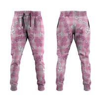 Alaka Aloha Hawaii Jogger Pants Plumeria Lei With Palaka Motif - Polynesian Pride