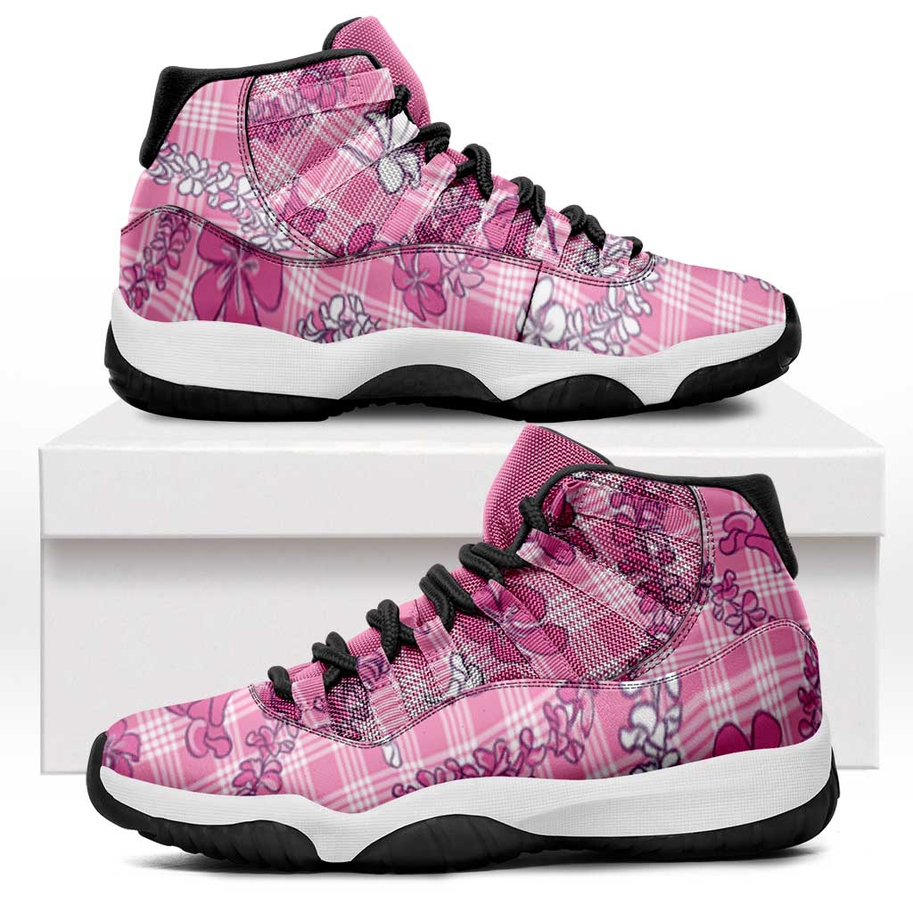 Alaka Aloha Hawaii Sneakers J11 Plumeria Lei With Palaka Motif - Polynesian Pride