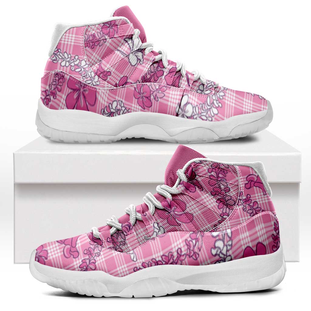 Alaka Aloha Hawaii Sneakers J11 Plumeria Lei With Palaka Motif - Polynesian Pride