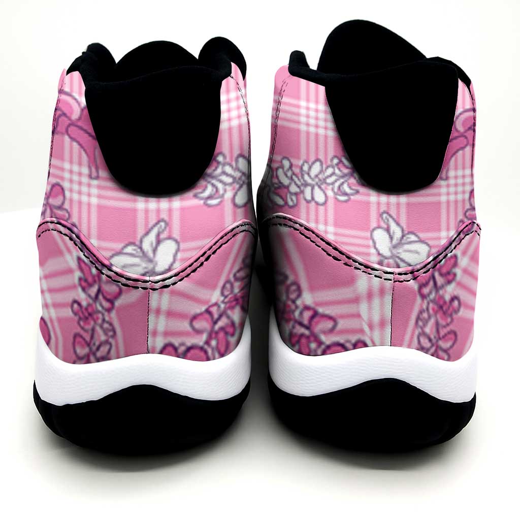 Alaka Aloha Hawaii Sneakers J11 Plumeria Lei With Palaka Motif - Polynesian Pride