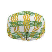 Aloha Hawaii Ilima Maile Lei Jeff Hat Palaka Inspired Hawaiian-plaid White