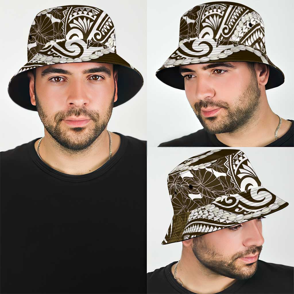 Aloha Hawaii Kalo Pikake Lei Bucket Hat Chest Tattoo Gold Hawaiian Pattern LT14 - Polynesian Pride