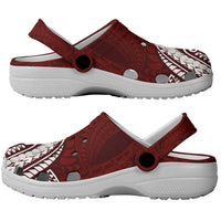 Aloha Hawaii Kalo Pikake Lei Clogs Shoes Chest Tattoo Oxblood Hawaiian Pattern LT14 - Polynesian Pride