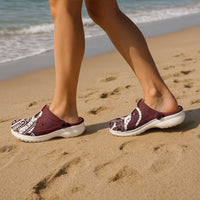 Aloha Hawaii Kalo Pikake Lei Clogs Shoes Chest Tattoo Oxblood Hawaiian Pattern LT14 - Polynesian Pride