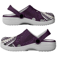 Aloha Hawaii Kalo Pikake Lei Clogs Shoes Chest Tattoo Purple Hawaiian Pattern LT14 - Polynesian Pride