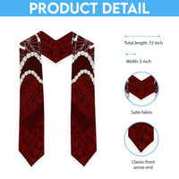 Aloha Hawaii Kalo Pikake Lei Graduation Stole Chest Tattoo Oxblood Hawaiian Pattern LT14 - Polynesian Pride