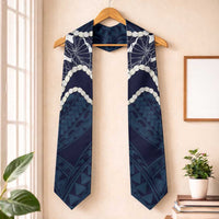 Aloha Hawaii Kalo Pikake Lei Graduation Stole Chest Tattoo Oxford Blue Hawaiian Pattern LT14 One Size Oxford Blue - Polynesian Pride