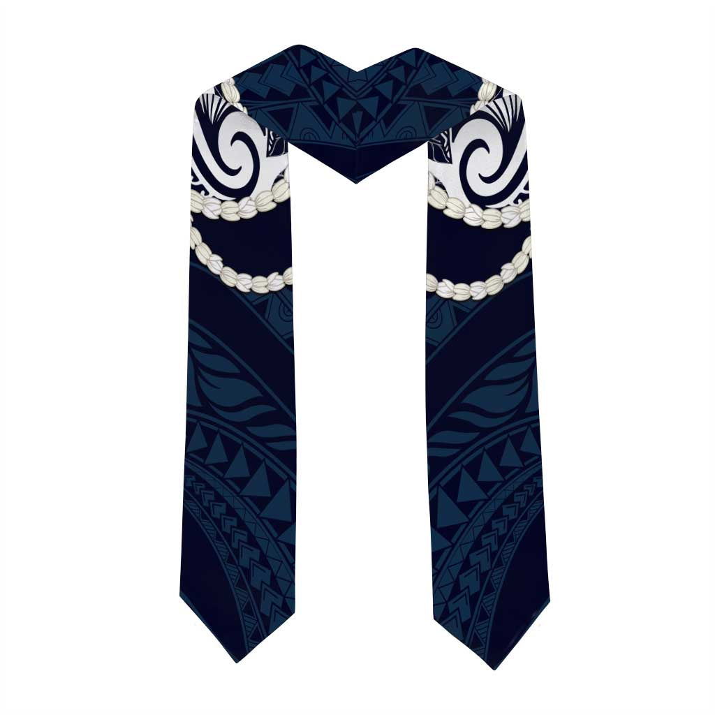 Aloha Hawaii Kalo Pikake Lei Graduation Stole Chest Tattoo Oxford Blue Hawaiian Pattern LT14 - Polynesian Pride