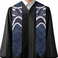 Aloha Hawaii Kalo Pikake Lei Graduation Stole Chest Tattoo Oxford Blue Hawaiian Pattern LT14 - Polynesian Pride