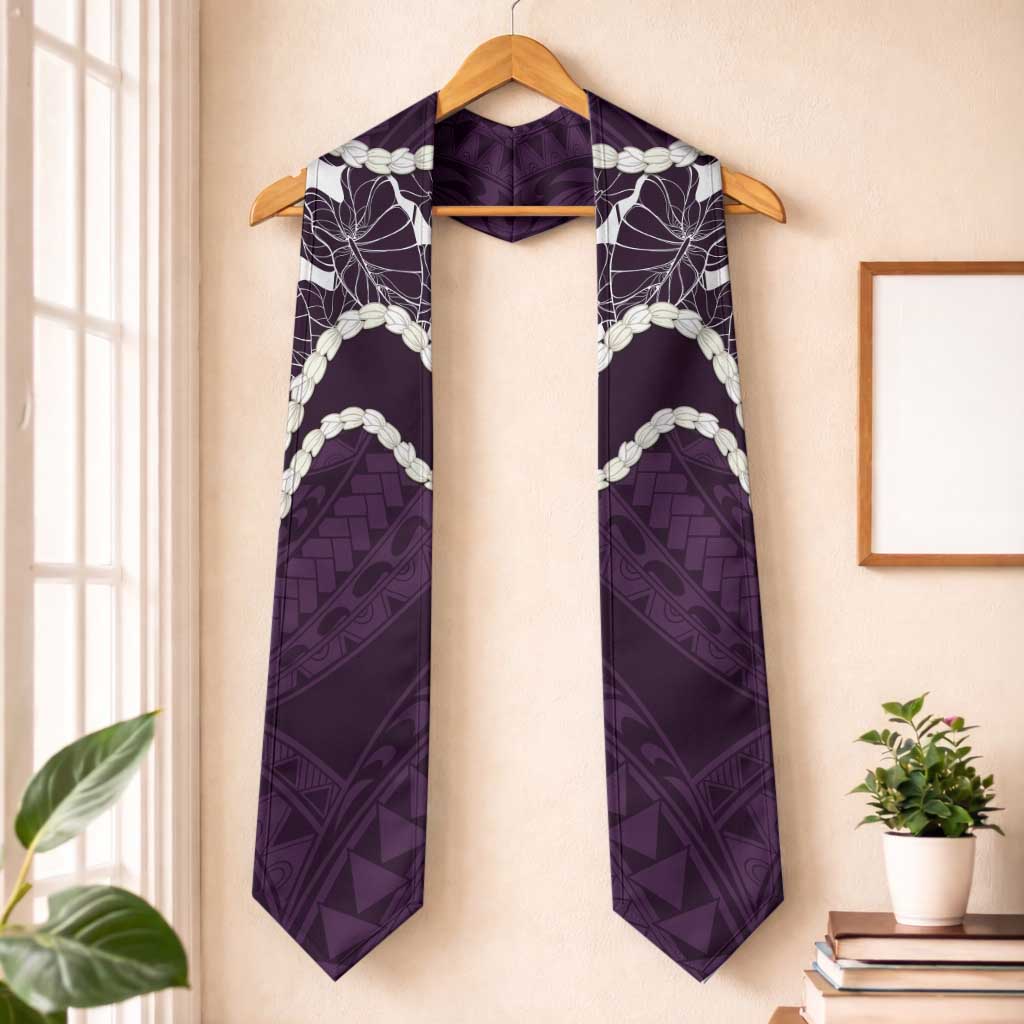 Aloha Hawaii Kalo Pikake Lei Graduation Stole Chest Tattoo Purple Hawaiian Pattern LT14 One Size Purple - Polynesian Pride