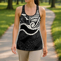Aloha Hawaii Kalo Pikake Lei Hollow Tank Top Chest Tattoo Black Hawaiian Pattern LT14 - Polynesian Pride