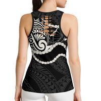 Aloha Hawaii Kalo Pikake Lei Hollow Tank Top Chest Tattoo Black Hawaiian Pattern LT14 - Polynesian Pride