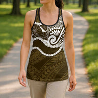 Aloha Hawaii Kalo Pikake Lei Hollow Tank Top Chest Tattoo Gold Hawaiian Pattern LT14 - Polynesian Pride