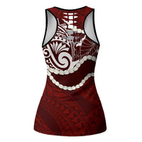 Aloha Hawaii Kalo Pikake Lei Hollow Tank Top Chest Tattoo Oxblood Hawaiian Pattern LT14 - Polynesian Pride