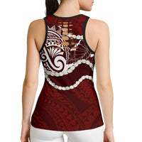 Aloha Hawaii Kalo Pikake Lei Hollow Tank Top Chest Tattoo Oxblood Hawaiian Pattern LT14 - Polynesian Pride