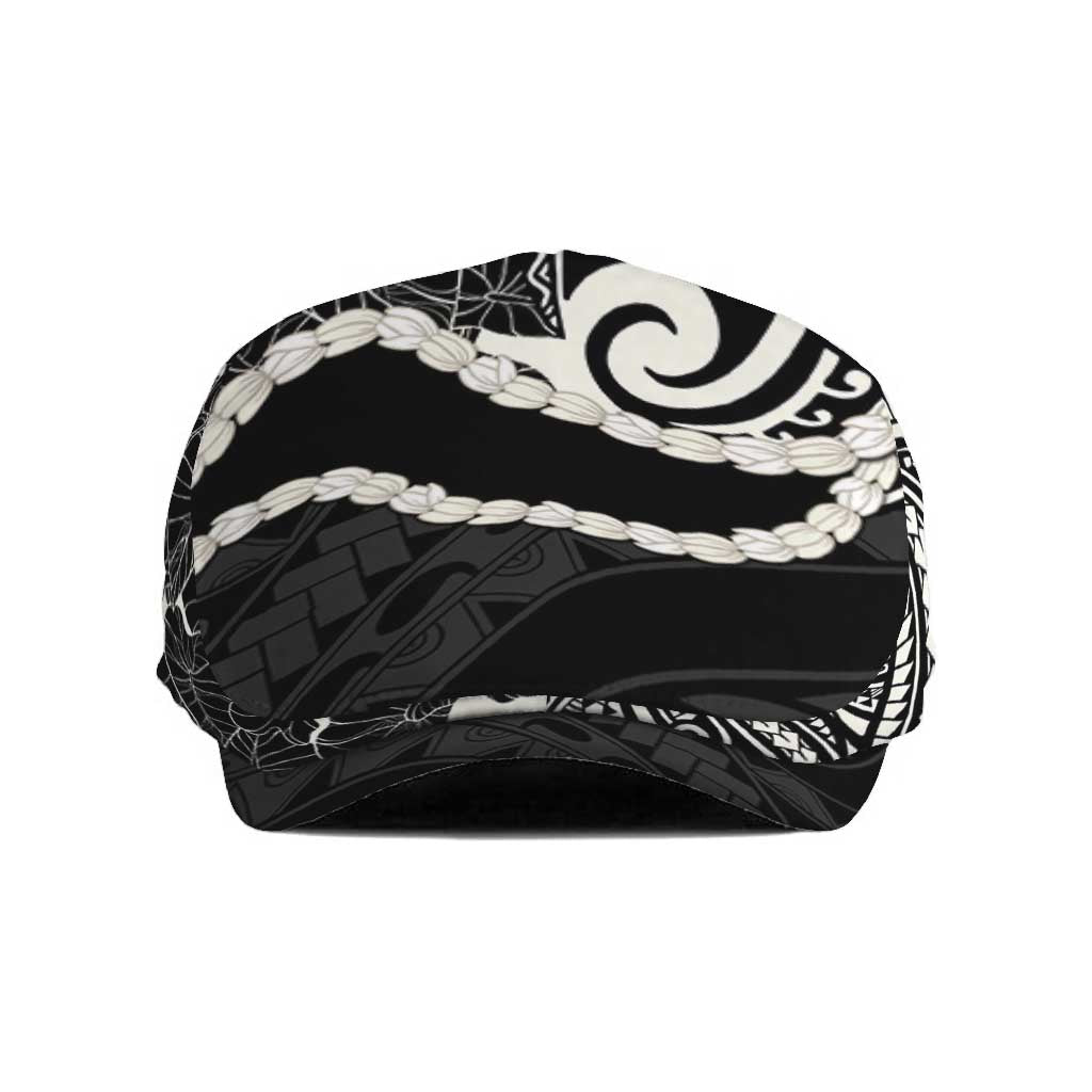Aloha Hawaii Kalo Pikake Lei Jeff Hat Chest Tattoo Black Hawaiian Pattern