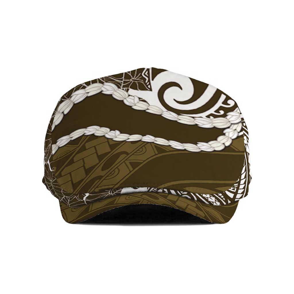 Aloha Hawaii Kalo Pikake Lei Jeff Hat Chest Tattoo Gold Hawaiian Pattern LT14 Gold - Polynesian Pride