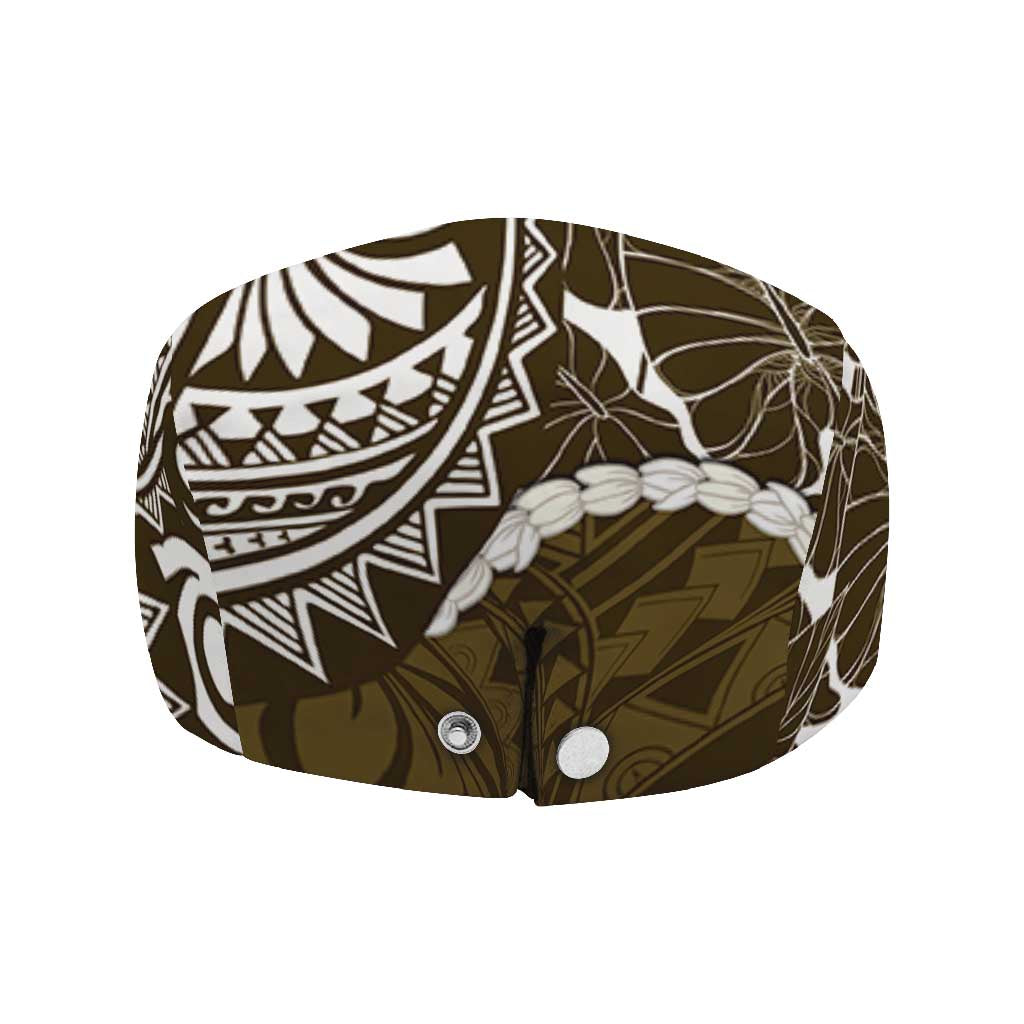 Aloha Hawaii Kalo Pikake Lei Jeff Hat Chest Tattoo Gold Hawaiian Pattern LT14 - Polynesian Pride