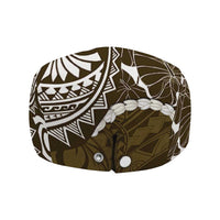 Aloha Hawaii Kalo Pikake Lei Jeff Hat Chest Tattoo Gold Hawaiian Pattern LT14 - Polynesian Pride