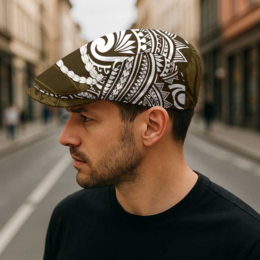 Aloha Hawaii Kalo Pikake Lei Jeff Hat Chest Tattoo Gold Hawaiian Pattern LT14 - Polynesian Pride