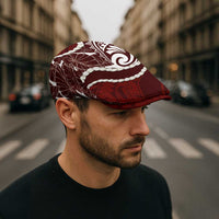 Aloha Hawaii Kalo Pikake Lei Jeff Hat Chest Tattoo Oxblood Hawaiian Pattern LT14 - Polynesian Pride