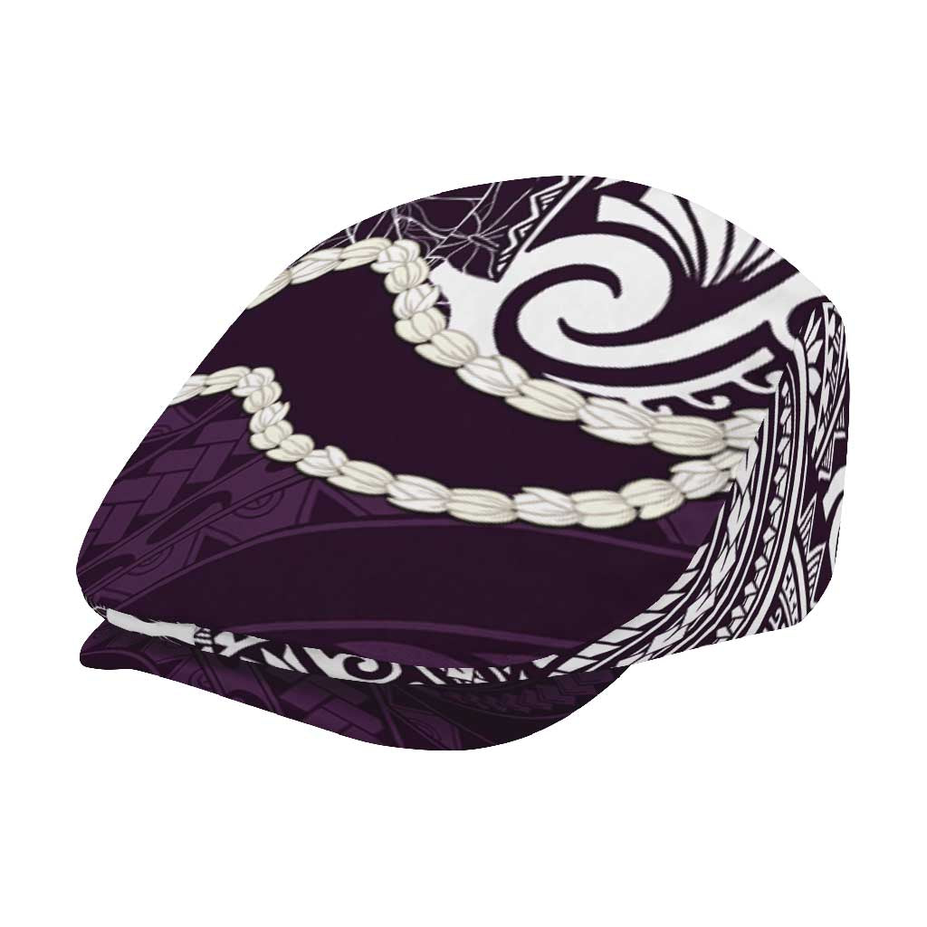 Aloha Hawaii Kalo Pikake Lei Jeff Hat Chest Tattoo Purple Hawaiian Pattern LT14 - Polynesian Pride