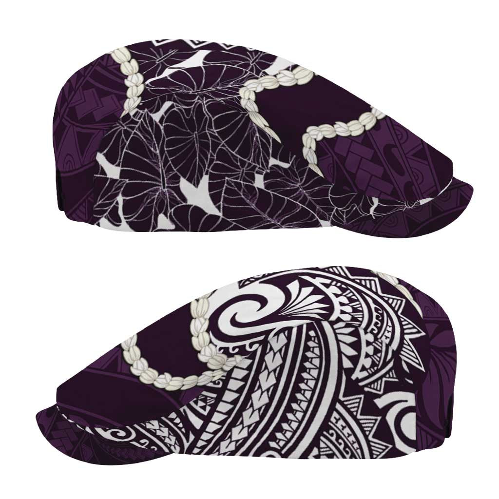 Aloha Hawaii Kalo Pikake Lei Jeff Hat Chest Tattoo Purple Hawaiian Pattern LT14 - Polynesian Pride