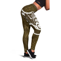 Aloha Hawaii Kalo Pikake Lei Leggings Chest Tattoo Gold Hawaiian Pattern LT14 - Polynesian Pride