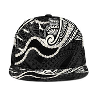 Aloha Hawaii Kalo Pikake Lei Snapback Cap Chest Tattoo Black Hawaiian Pattern LT14 One Size Black - Polynesian Pride