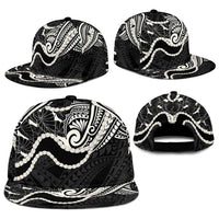 Aloha Hawaii Kalo Pikake Lei Snapback Cap Chest Tattoo Black Hawaiian Pattern LT14 - Polynesian Pride