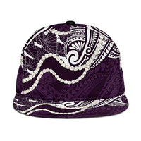 Aloha Hawaii Kalo Pikake Lei Snapback Cap Chest Tattoo Purple Hawaiian Pattern LT14 One Size Purple - Polynesian Pride