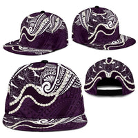 Aloha Hawaii Kalo Pikake Lei Snapback Cap Chest Tattoo Purple Hawaiian Pattern LT14 - Polynesian Pride