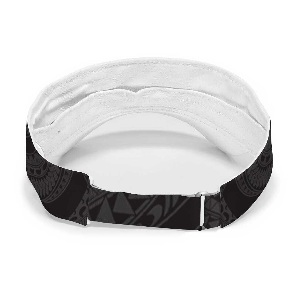 Aloha Hawaii Kalo Pikake Lei Sun Visor Cap Chest Tattoo Black Hawaiian Pattern LT14 - Polynesian Pride