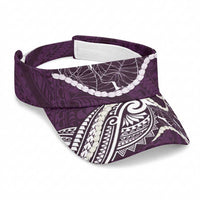 Aloha Hawaii Kalo Pikake Lei Sun Visor Cap Chest Tattoo Purple Hawaiian Pattern LT14 Universal Fit Purple - Polynesian Pride
