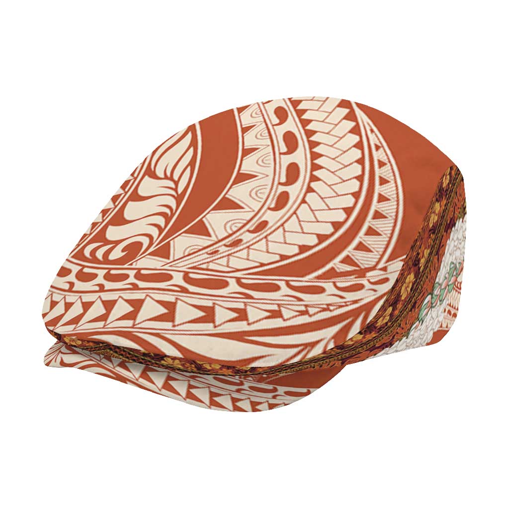 Aloha Hawaii Mikioi Lei Jeff Hat Cattail Red Tropical Flower Pattern - Polynesian Pride