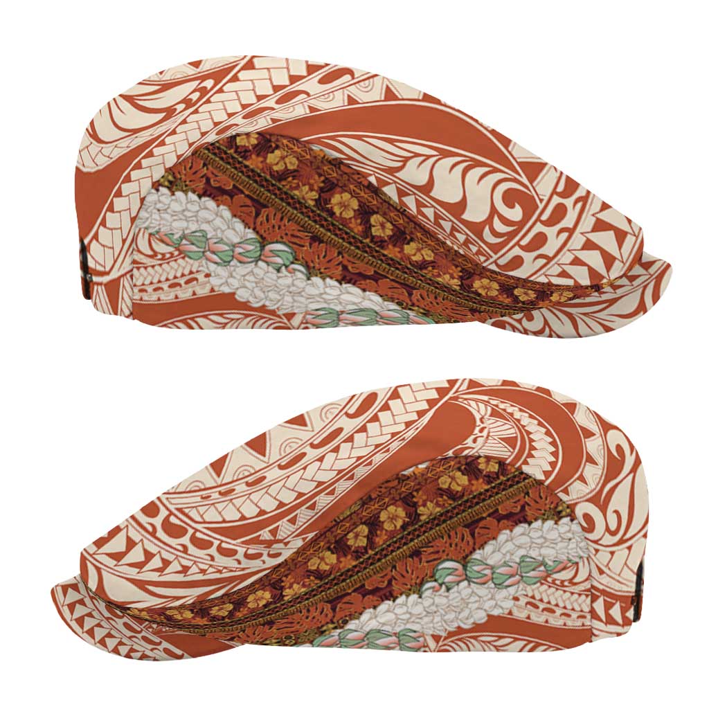 Aloha Hawaii Mikioi Lei Jeff Hat Cattail Red Tropical Flower Pattern - Polynesian Pride