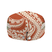 Aloha Hawaii Mikioi Lei Jeff Hat Cattail Red Tropical Flower Pattern - Polynesian Pride