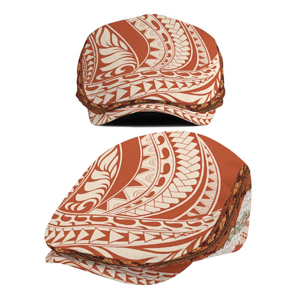 Aloha Hawaii Mikioi Lei Jeff Hat Cattail Red Tropical Flower Pattern - Polynesian Pride