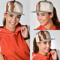 Aloha Hawaii Mikioi Lei Snapback Cap Beige Tropical Flower Pattern - Polynesian Pride