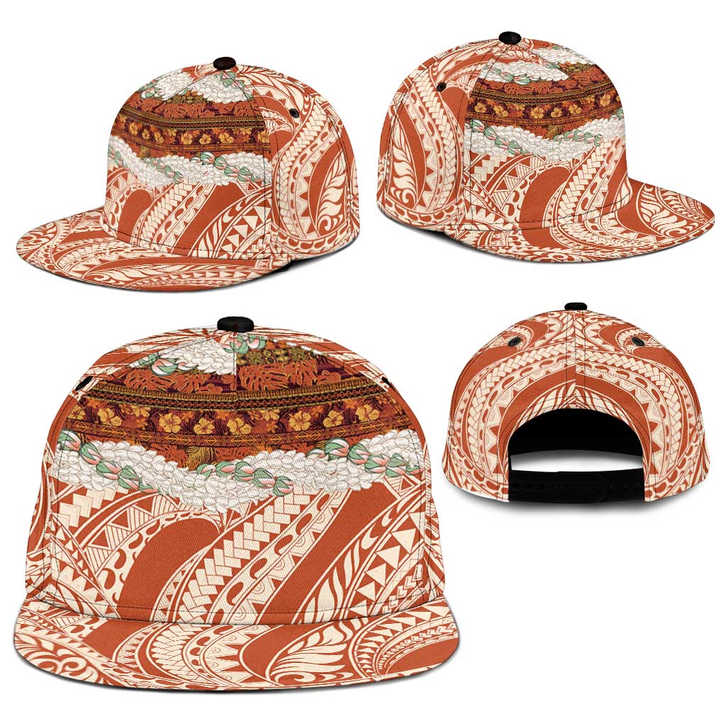 Aloha Hawaii Mikioi Lei Snapback Cap Cattail Red Tropical Flower Pattern - Polynesian Pride