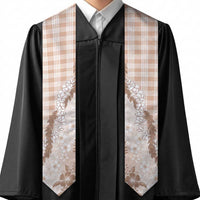 Aloha Hawaii Palaka Graduation Stole Beige Plumeria Lei LT05 - Polynesian Pride