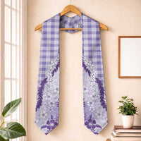 Aloha Hawaii Palaka Graduation Stole Purple Plumeria Lei LT05 One Size Purple - Polynesian Pride