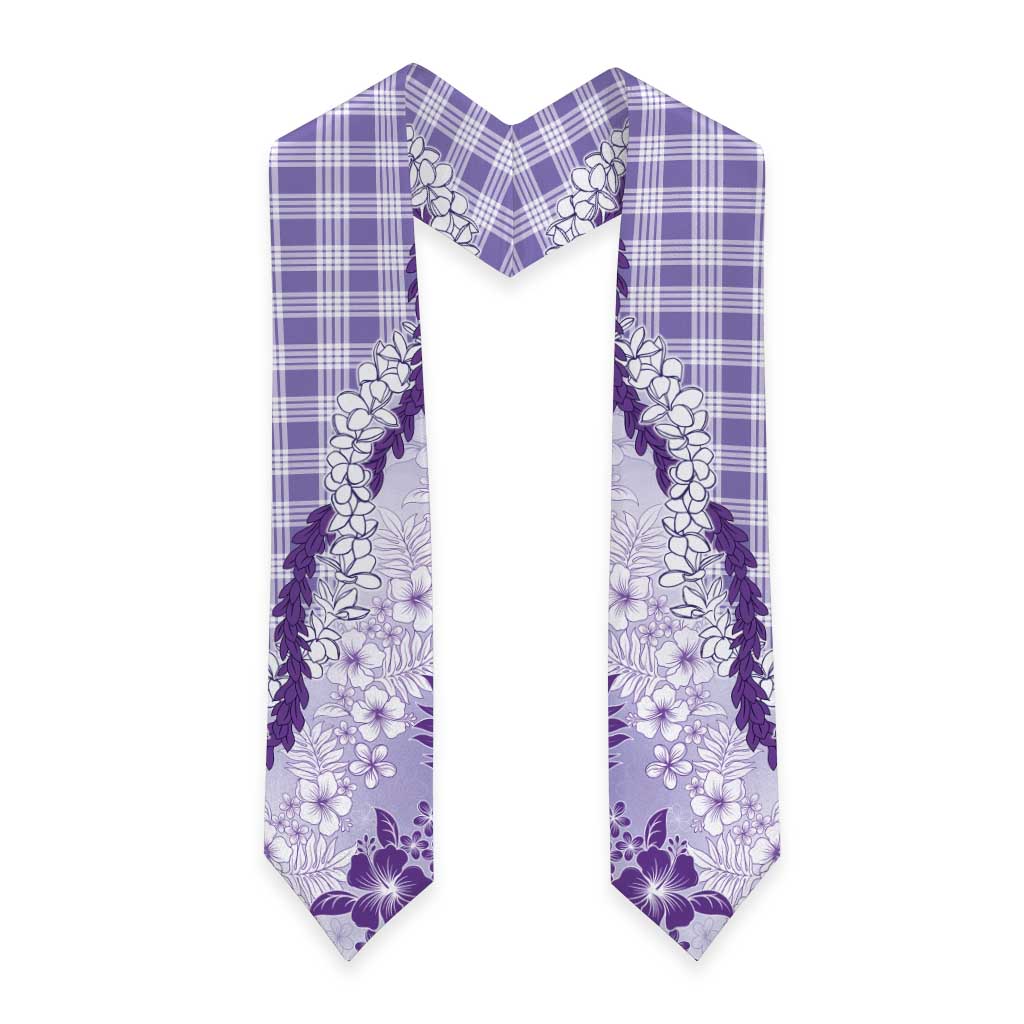 Aloha Hawaii Palaka Graduation Stole Purple Plumeria Lei LT05 - Polynesian Pride