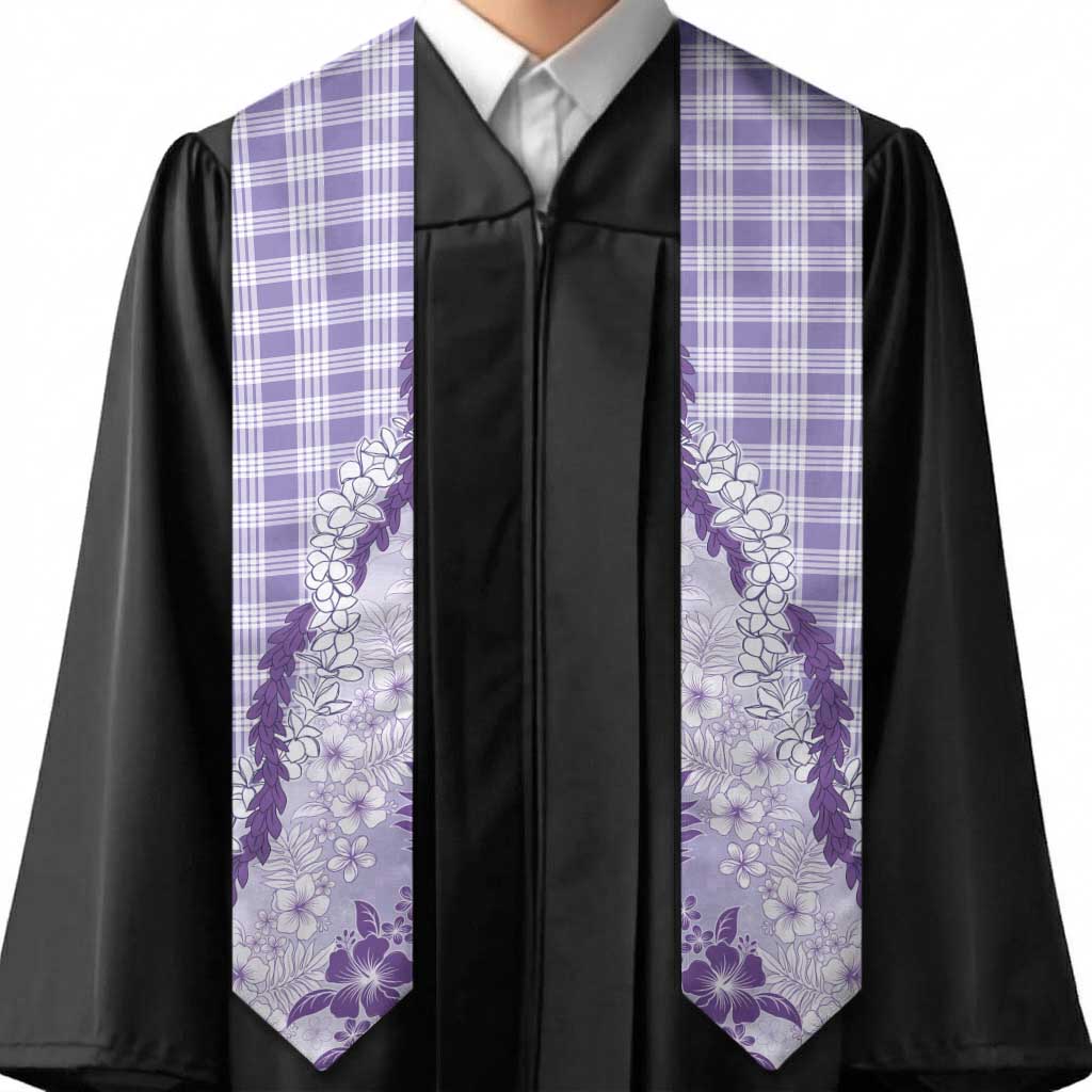 Aloha Hawaii Palaka Graduation Stole Purple Plumeria Lei LT05 - Polynesian Pride