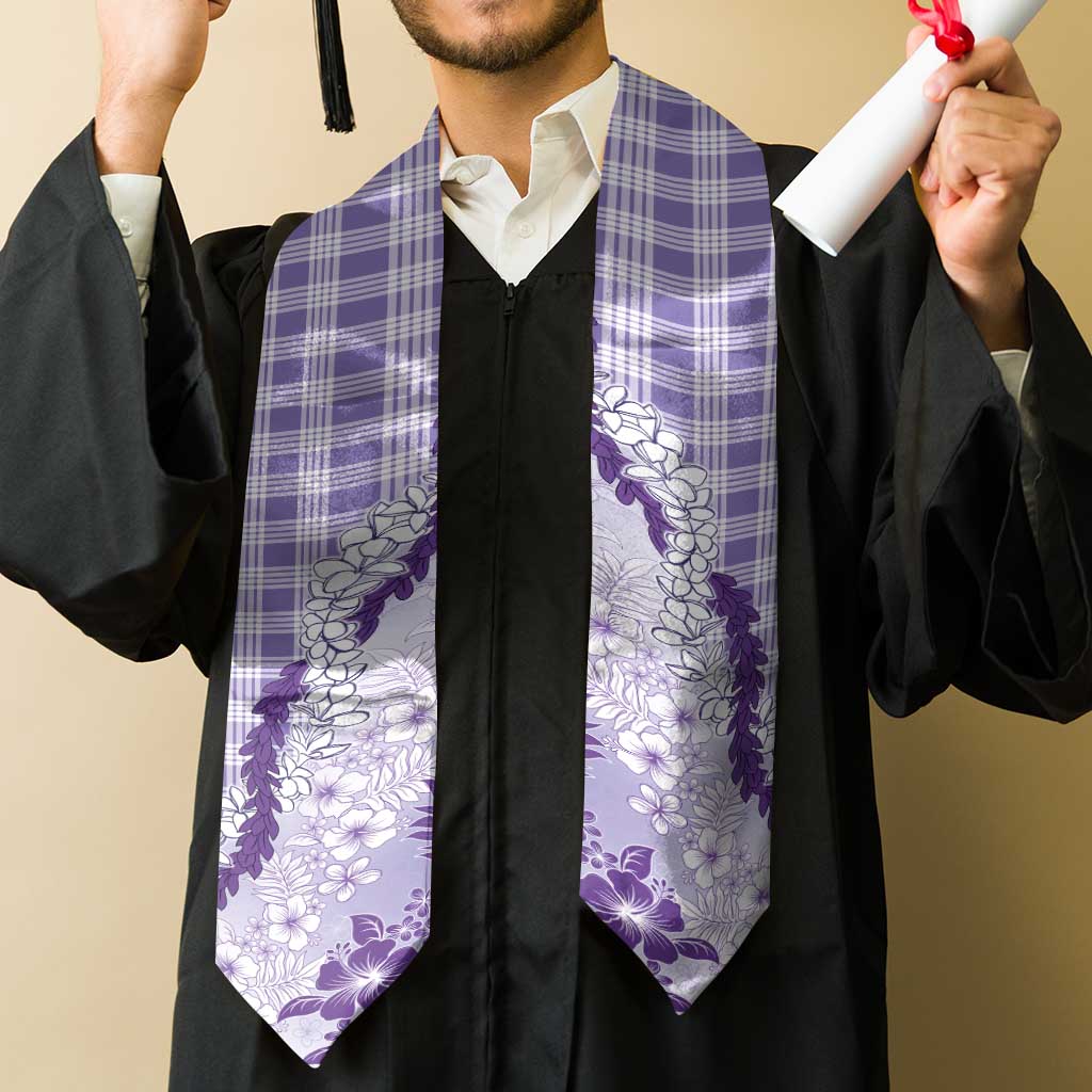 Aloha Hawaii Palaka Graduation Stole Purple Plumeria Lei LT05 - Polynesian Pride